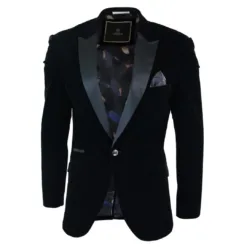 House of Cavani Rosa Men's Velvet Black Navy Tuxedo Blazer