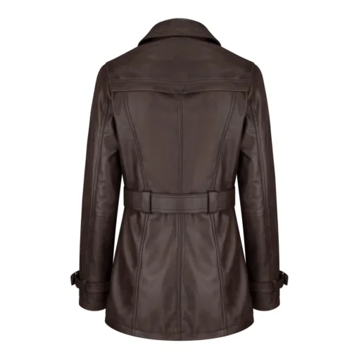 Infinity 1123 Women's Black Leather Biker Coat