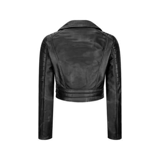Infinity Women's Leather Jacket Cross Zip Biker Brando