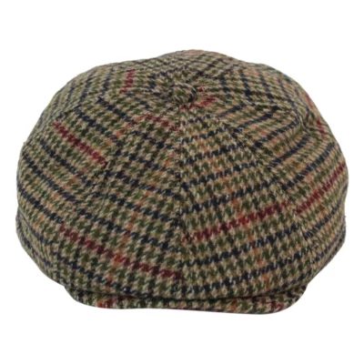 Tweed Newsboy Cap  Baker Boy Flat Check Grandad Hat Elasticated Free Size