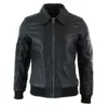 Men's Genuine Real Leather Harrington Bomber MA1 MOD Jacket