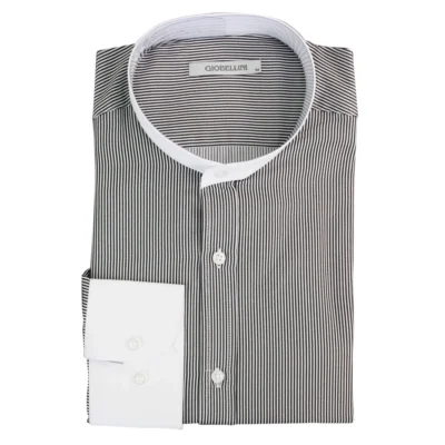 Men Retro 1920s Shirt Classic Removable Collar Grandad Nehru