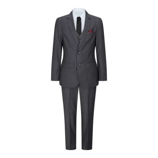 Paul Andrew Charles Boys 3 Piece Charcoal Dark Grey Suit