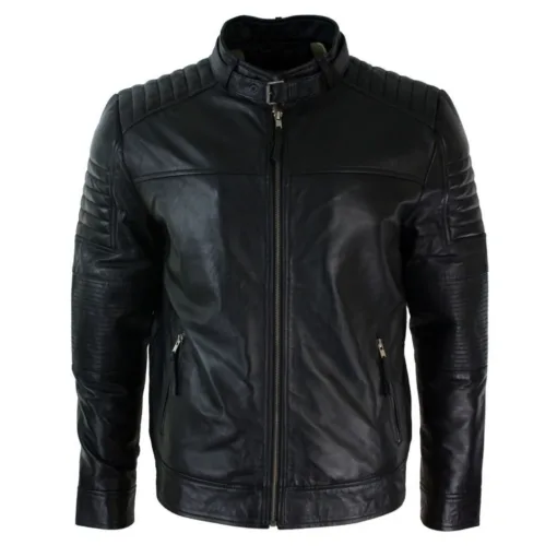 URBN 1465 Men's Leather Biker Brown Biker Jacket