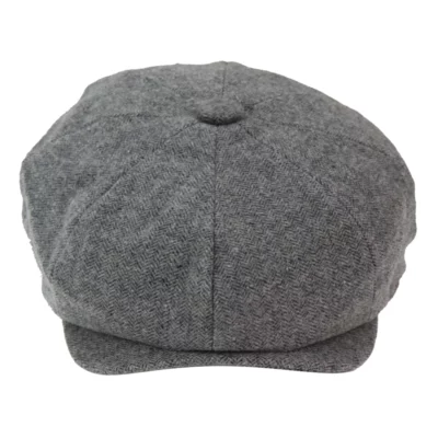 Men 8 Panel Hat Wool Baker Boy Newsboy Flat Cap Grandad Tweed Check 1920s Peaky