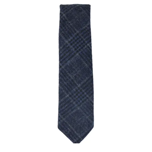 TruClothing Men's Tweed Tie Check Blue Brown Grey Black