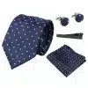 Paul Andrew Dotted Tie Pocket Square Cufflinks Polka Satin