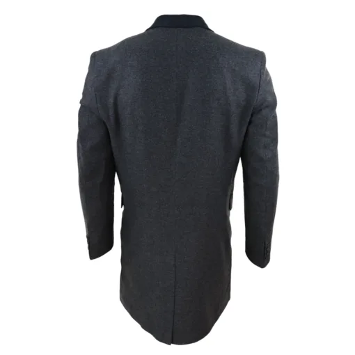 TruClothing lj2 Men's 3/4 Overcoat Herringbone Tweed Coat