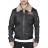 Infinity Falcons Men's Leather Bomber Jacket Air Force Fur