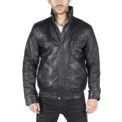 Infinity tr303 Men's Leather Bomber Jacket Leather Fit