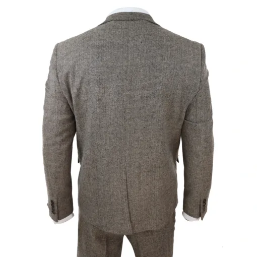 TruClothing 281-03 Men's Oak 3 Piece Tweed Herringbone Suit