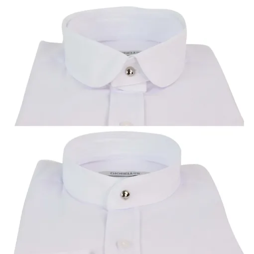 Giobellini Men's Polka Shirt Collar Nehru Collarless
