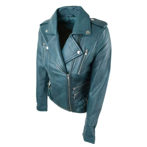 Infinity 7113 Women's Real Soft Leather Racing Biker Jacket