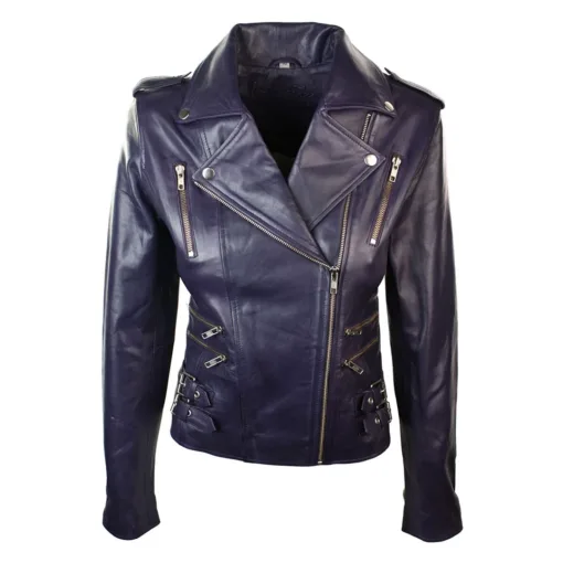 Infinity 7113 Women's Real Soft Leather Racing Biker Jacket