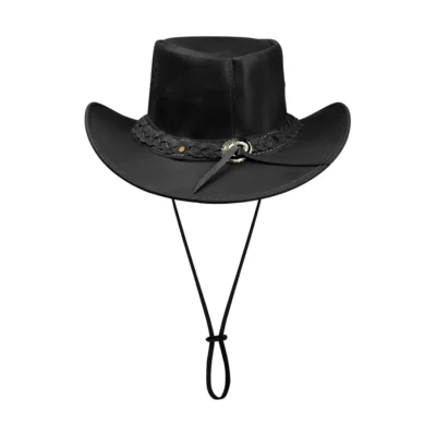 Australian Unisex Western Cowboy Hat Real Leather Outback Riding Outlaw Classic