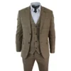 Marc Darcy DX7 Men's Herringbone Tweed Oak 3 Piece Suit