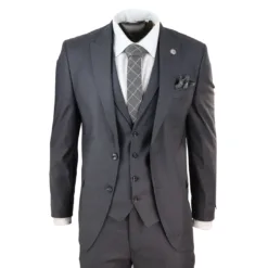 TruClothing 469 Men's 3 Piece Charcoal Tailored Suit