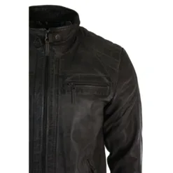 URBN 2101 Mens Biker Jacket Leather Soft Black Brown Tan