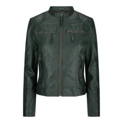 URBN Melody Women's Leather Olive Green Soft Biker Jacket