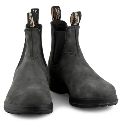 Blundstone 2055 Rustic Black Vintage Leather Chelsea Terrain Boots Slip On Retro