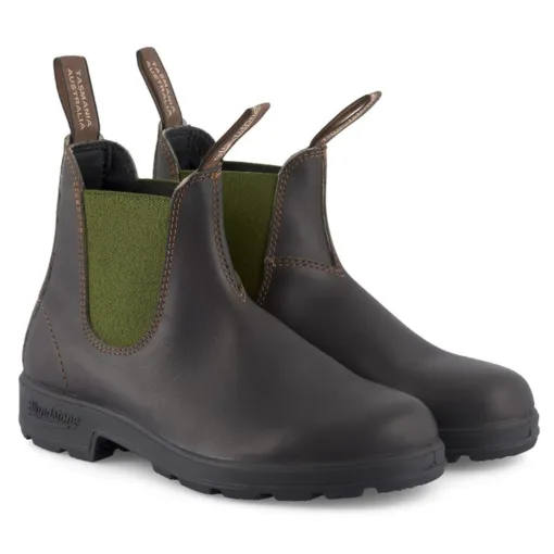 Blundstone 519 Brown Olive Leather Chelsea Boots Unisex