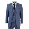 Cavani Jay Mens Light Sky Blue 3 Piece Wedding Tailored Suit
