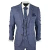 Cavani Phantom Mens 3 Piece Blue Check Summer Suit