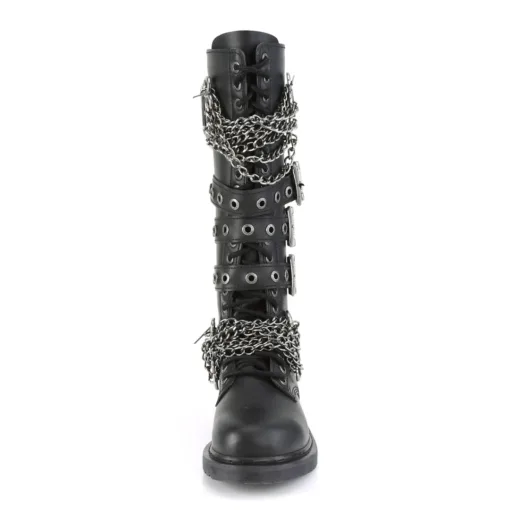 Demonia Bolt-450 Mens Goth Punk Rock Chain Knee High Boots