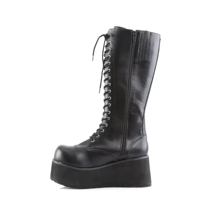 Demonia Trashville 205 Rock Boots Unisex Vegan Leather Matt Black Gothic