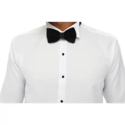 Ecca Men's Wing Collar Shirt Tuxedo White Double Cuff