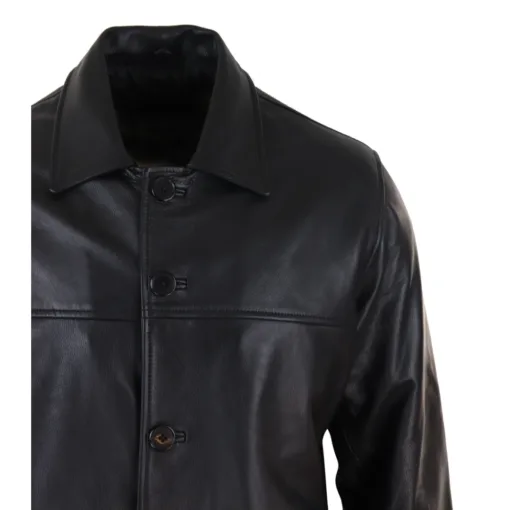 Infinity 449 Men's Leather Jacket Box Black Brown Coat