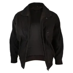 Infinity 702 Men's Bomber Black Nubuck Brown Leather Jacket