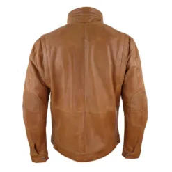 Infinity 999 Mens Leather Jacket Zipped Biker High Collar