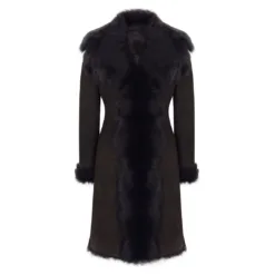 Infinity Brown Women's Suede Toscana Sheepskin Coat