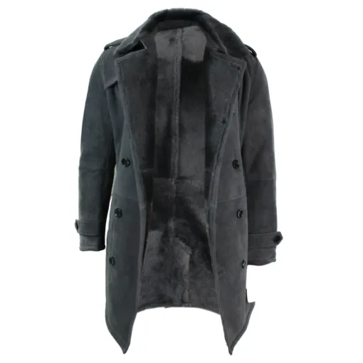 Infinity Burberry Men's Sheepskin Black Grey 3/4 Overcoat