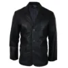 Infinity Men's Real Leather Jacket Black Brown Blazer Coat