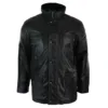 Infinity Survival Men Leather Military Hunting Jacket Black