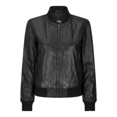Women’s Genuine Leather Bomber Jacket Real Leather Casual Varsity Vintage Casual
