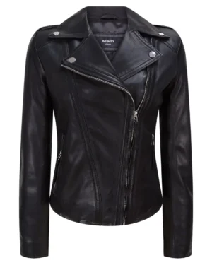 Women’s Black Classic Leather Biker Jacket