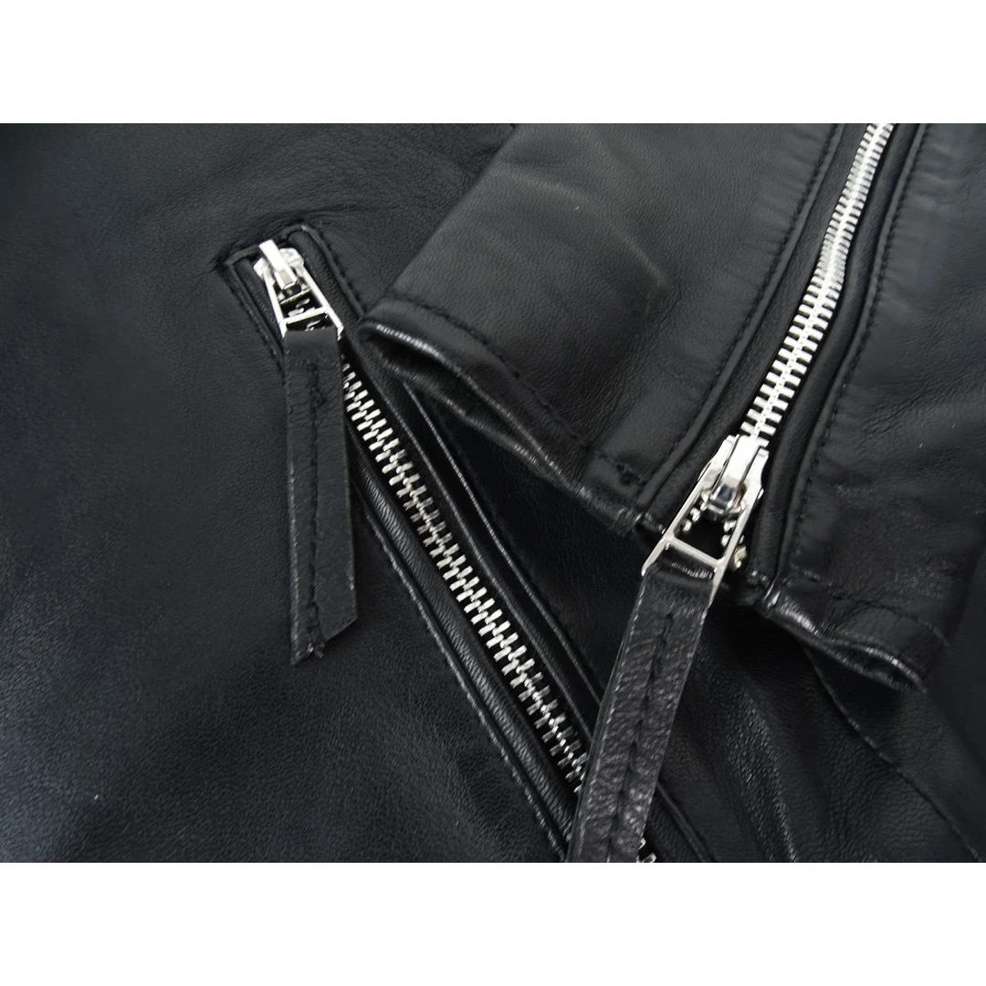 Infinity Women's Leather Jacket Biker Black Leather