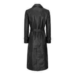 Infinity Women's Leather Trench Coat 3/4 Black