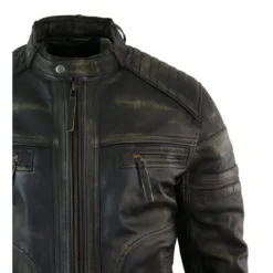 Infinity b73 Men's Black Brown Biker Leather Jacket