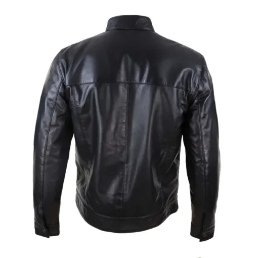 Infinity g500 Men's Zip Leather Jacket Nehru Collar Biker
