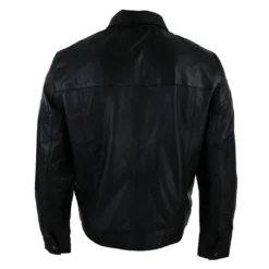 Infinity g500 Men's Zipped Real Leather Jacket Black