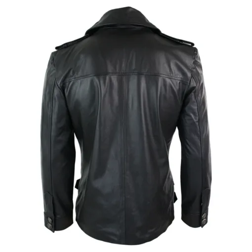 Infinity ucf2017 Men's Marine Double Breasted Leather Jacket