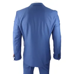 Knighthood Men's Light Blue 3 Piece Slim Fit Wedding Suit