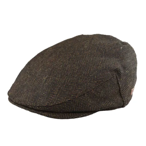 Major Mens Flat Cap Wool Herringbone Tweed Vintage 1920s