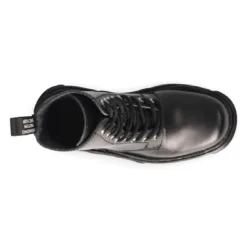 New Rock M-MILI084N-S3 Metallic Black Leather Platform Boots