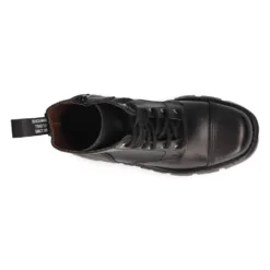 New Rock M-NewMILI083-S19 Black Leather Military Shoes