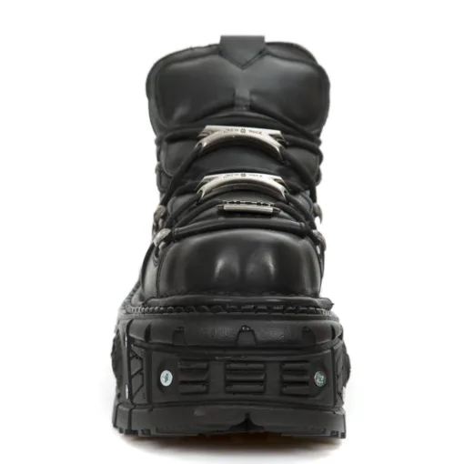 New Rock M-TANK106-C2 Black Leather Platform Space Shoes